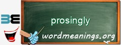 WordMeaning blackboard for prosingly